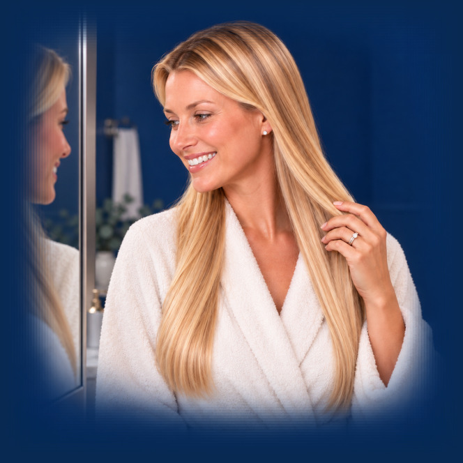 Woman brushing her hair
