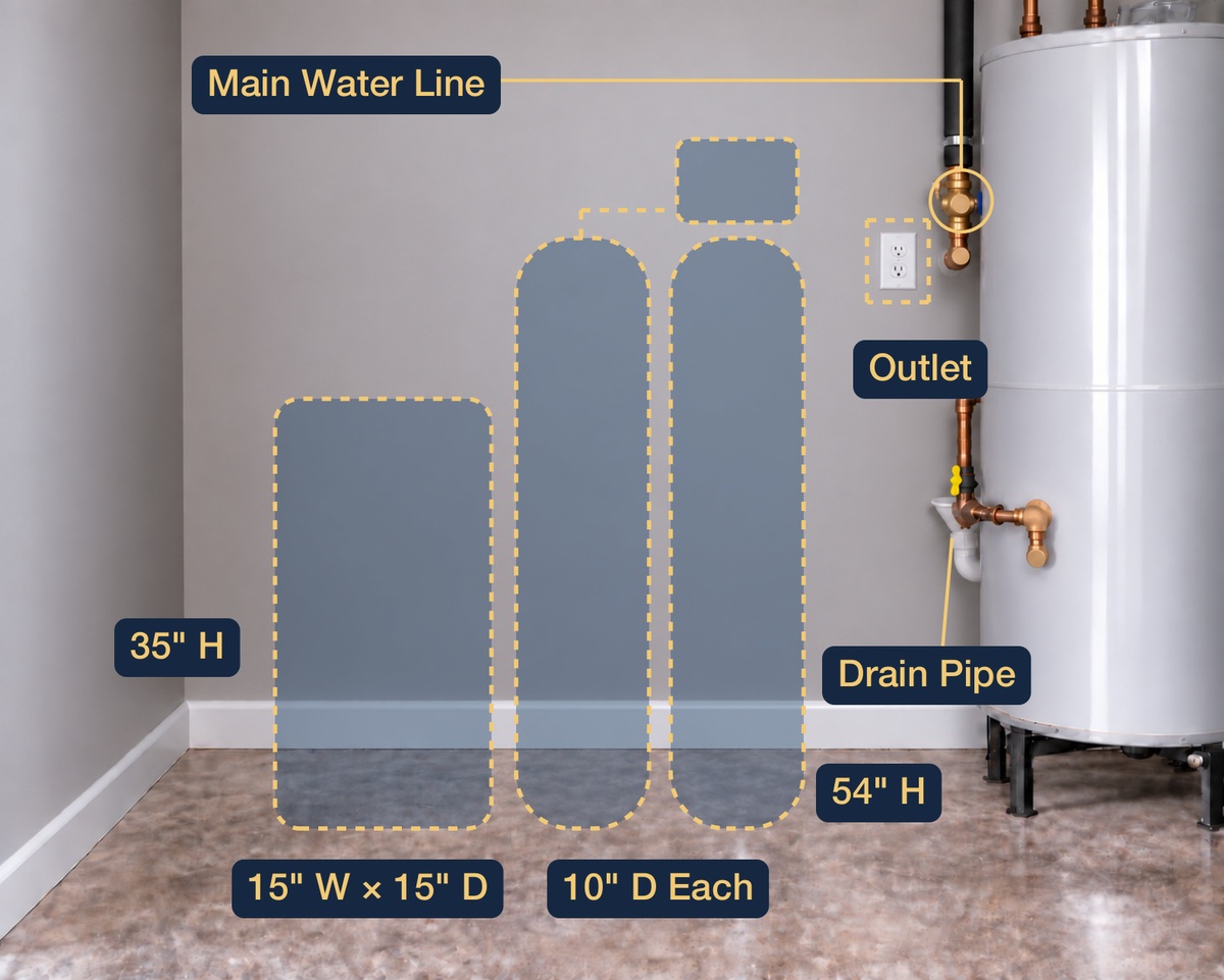 Dual Tank Complete System main water line planning diagram