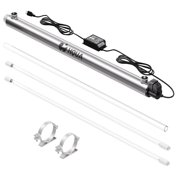 Stainless-steel UV reactor, lamp, spare bulb, power supply and mounting brackets